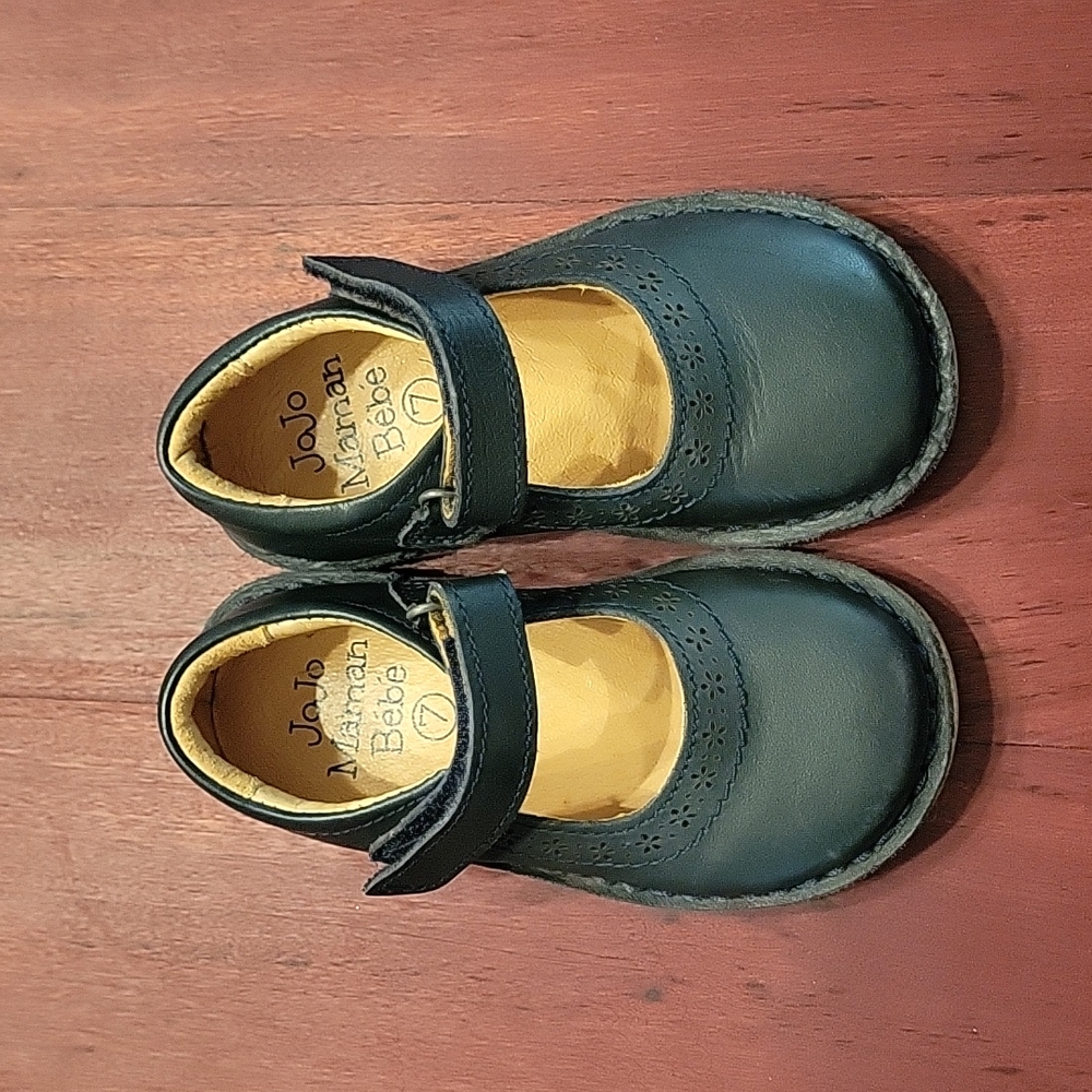 Jojo Maman Bébé Navy Leather Mary Janes
